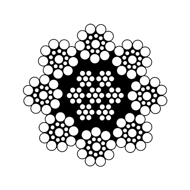 ASTM A1023 6X19 teräsydin korkean murtumisvoiman nostovaijeri