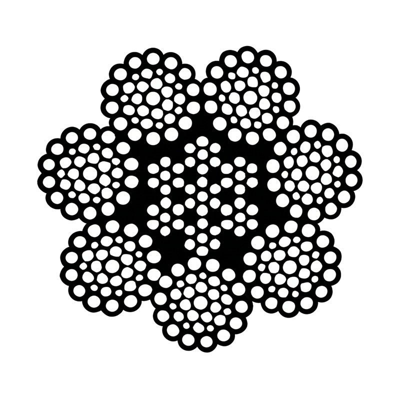 ASTM A1023 7X36 teräsydin erittäin joustava nostoköysi